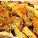 Frango Assado com Batata e Cebola